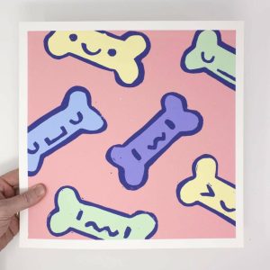 Art Prints | Dog Bones – 12×12 Dog Art Print Art Prints Art Prints