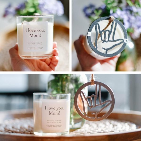 Candles | I Love You, Mom’ Candle + Ornament Set Candles Candles