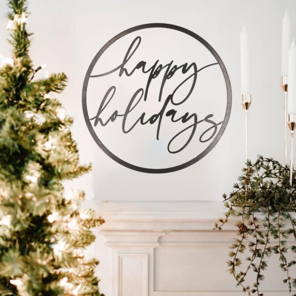 Circle Signs | Happy Holidays Magnetic Circle Sign Circle Signs Circle Signs