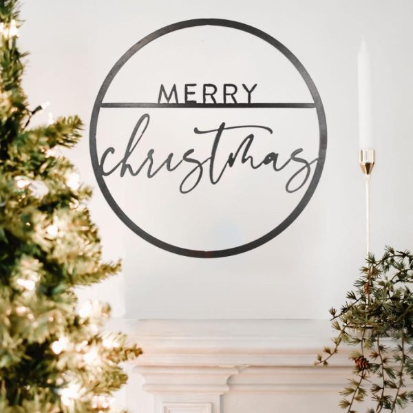 Circle Signs | Merry Christmas Magnetic Circle Sign Circle Signs Circle Signs