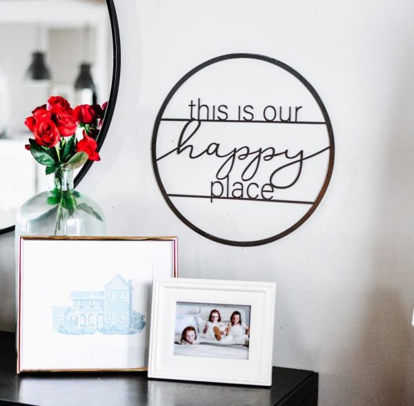 Circle Signs | This is Our Happy Place Circle Wall Decor Circle Signs Circle Signs