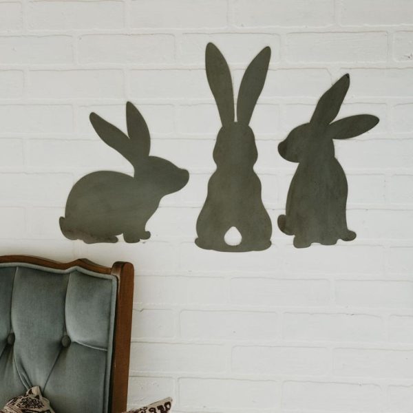 General Living | Easter Bunny Wall Decor, Set of 3 Assorted Bunnies General Living General Living