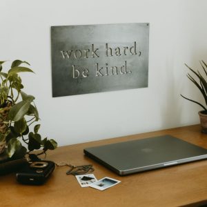 Inspirational | Work Hard Be Kind’ Rectangular Wall Decor General Living General Living