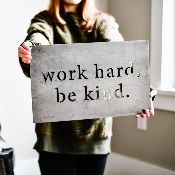 Inspirational | Work Hard Be Kind’ Rectangular Wall Decor General Living General Living