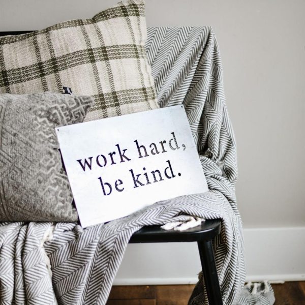 Inspirational | Work Hard Be Kind’ Rectangular Wall Decor General Living General Living