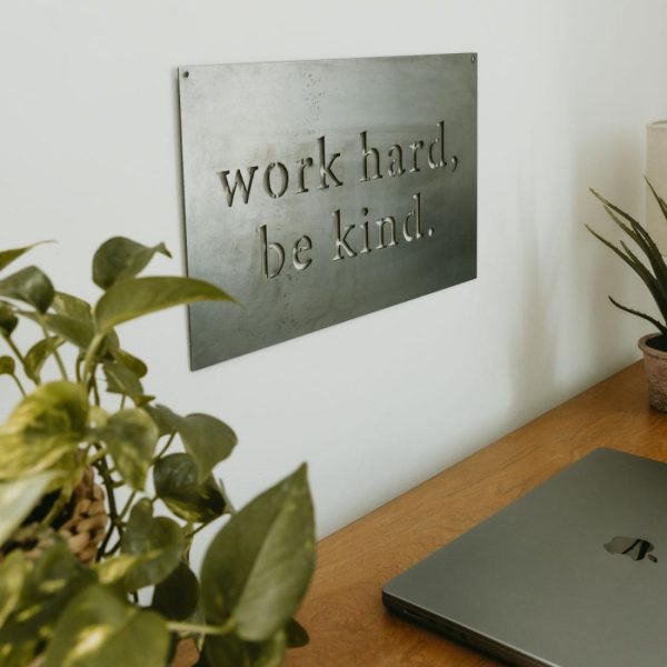 Inspirational | Work Hard Be Kind’ Rectangular Wall Decor General Living General Living