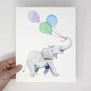 Kids Collection | Baby Elephant with Balloons – 10×12 Kids Art Print Art Prints Art Prints