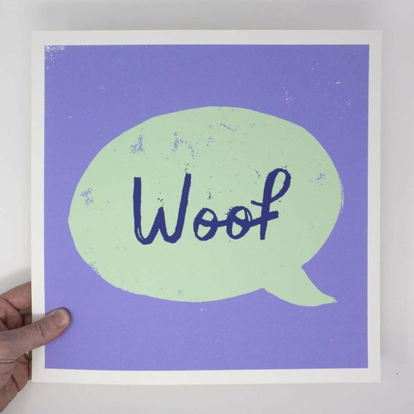 Kids Collection | Woof Speech Bubble – 12×12 Dog Art Print Art Prints Art Prints