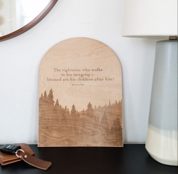 Religious | Proverbs 20:7 Wood Wall Decor Religious Religious