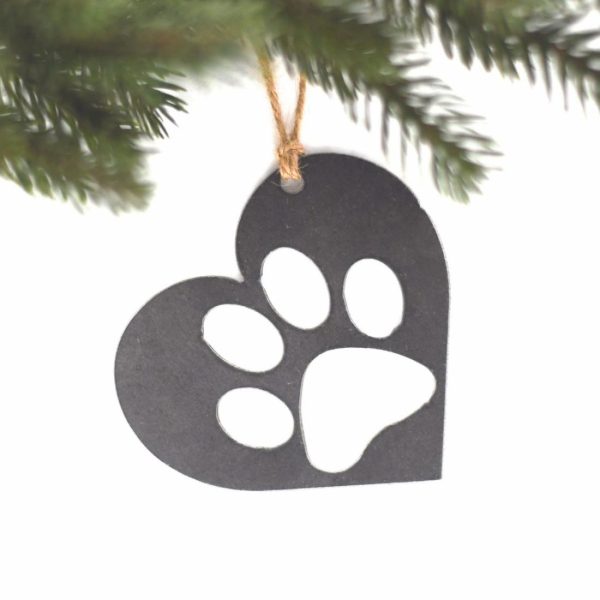 Sentimental | Heart with Paw Print Ornament Ornaments Pets + Animals