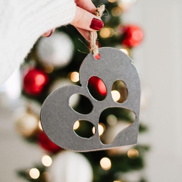 Sentimental | Heart with Paw Print Ornament Ornaments Pets + Animals