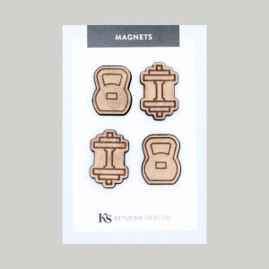 Sports | Kettlebell and Barbell Sport Magnets, Pack of 4 Magnets Sports