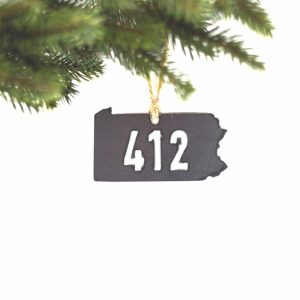 Your Town + State | 412 Pittsburgh, PA Area Code Ornament Ornaments Your Town + State