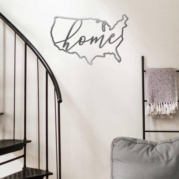 Your Town + State | America Script Home Sign Wall Decor Your Town + State