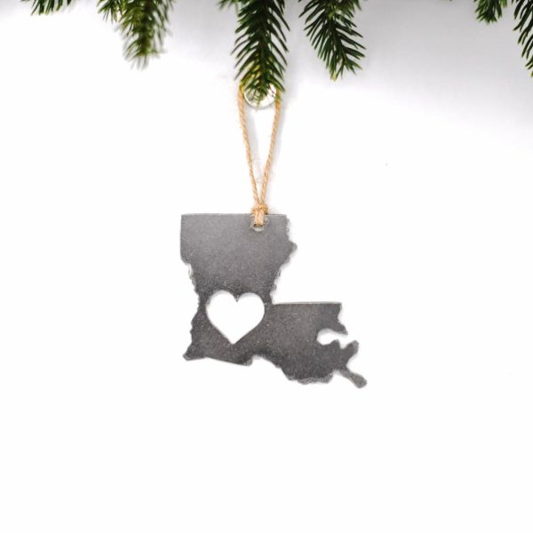 Your Town + State | Louisiana Heart Ornament Ornaments Your Town + State