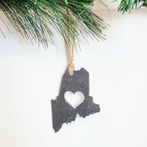 Your Town + State | Maine Heart Ornament Ornaments Your Town + State