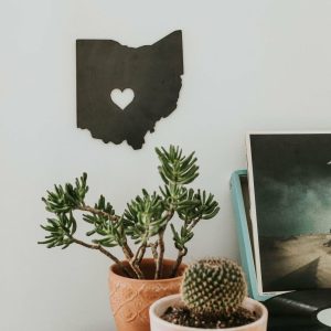 Your Town + State | Ohio Heart Sign Wall Decor Your Town + State