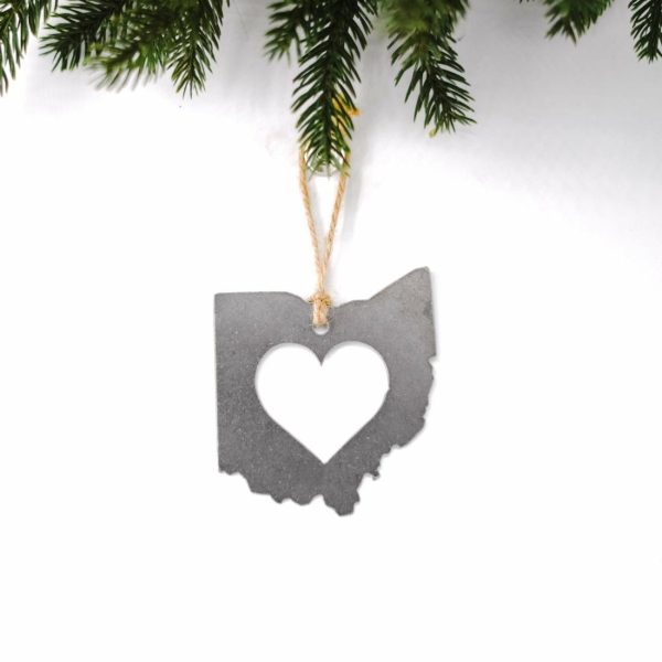 Your Town + State | Ohio Large Heart Ornament Ornaments Your Town + State