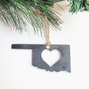 Your Town + State | Oklahoma Heart Ornament Ornaments Your Town + State