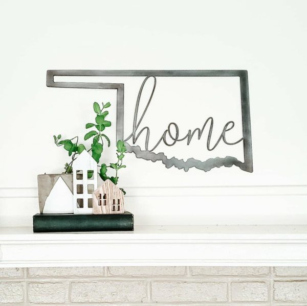 Your Town + State | Oklahoma Home Script Wall Decor Wall Decor Your Town + State