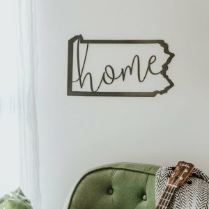 Your Town + State | Pennsylvania Home Script Wall Decor Wall Decor Your Town + State