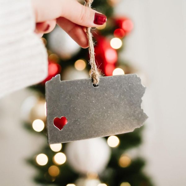 Your Town + State | Pittsburgh, PA Heart Ornament Ornaments Your Town + State