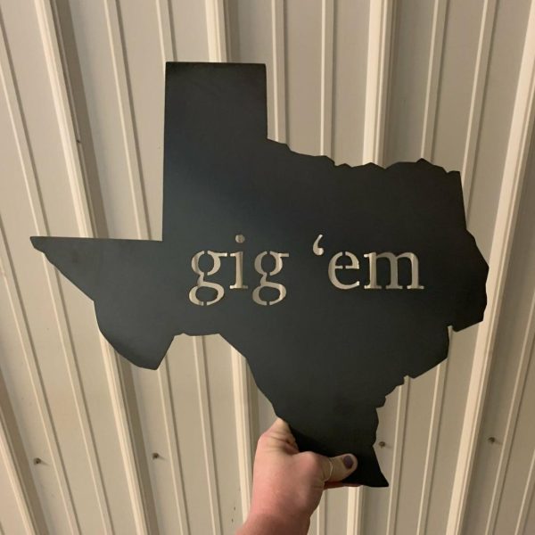 Your Town + State | Texas Gig ‘Em Wall Decor Wall Decor Your Town + State